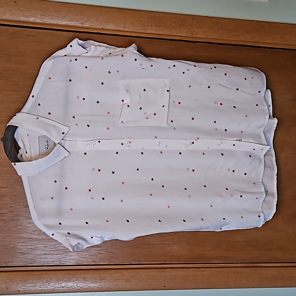 Rails White Whitney Rainbow Twinkle Short Sleeved… - image 1